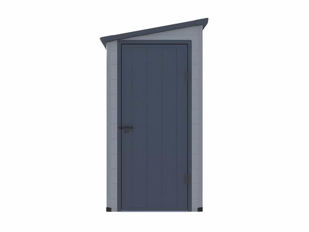 Vente-unique ALBERTO Anthracite Grey Resin Lean-To Garden Shed with Window and Single Door, W: 180 cm, D: 90 cm, H: 194 cm – 1