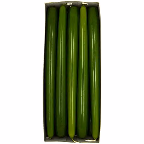 SolaDirect Unscented Tapered Dinner Candles in Green, Pack of 10, Height: 24 cm – 5