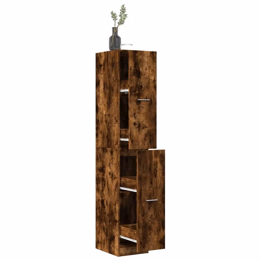 Berkfield Home Elegant Apothecary Cabinet in Smoked Oak Brown, W: 30 cm, D: 41 cm, H: 174.5 cm – 2