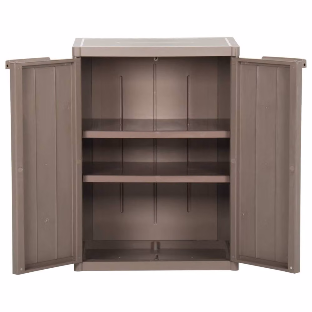 Berkfield Home Garden Storage Cabinet in Brown with Wood Look Finish, W/D/H: 65 x 45 x 88 cm – 3