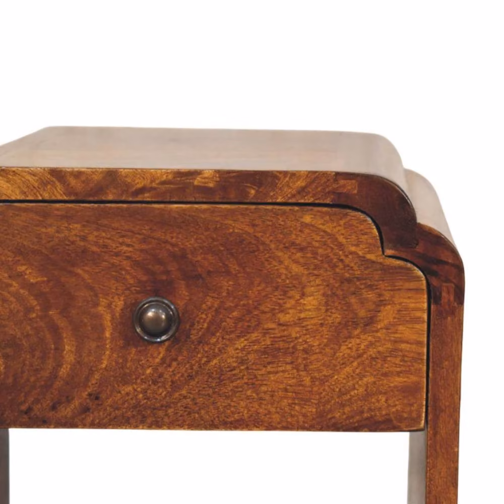 Wyld Haus Paris Mango Wood Bedside Table with Drawer and Shelf in Brown, W/D/H: 40 x 30 x 30 cm – 3
