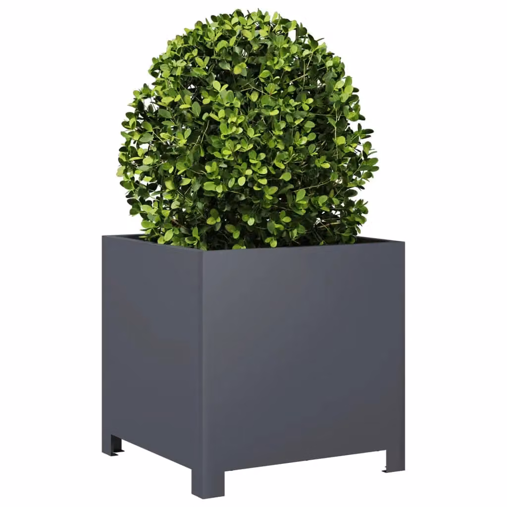 Berkfield Home Garden Steel Planter Tubs, 2 Pack, Anthracite and Black, W/D/H: 40 x 40 x 40 cm – 3