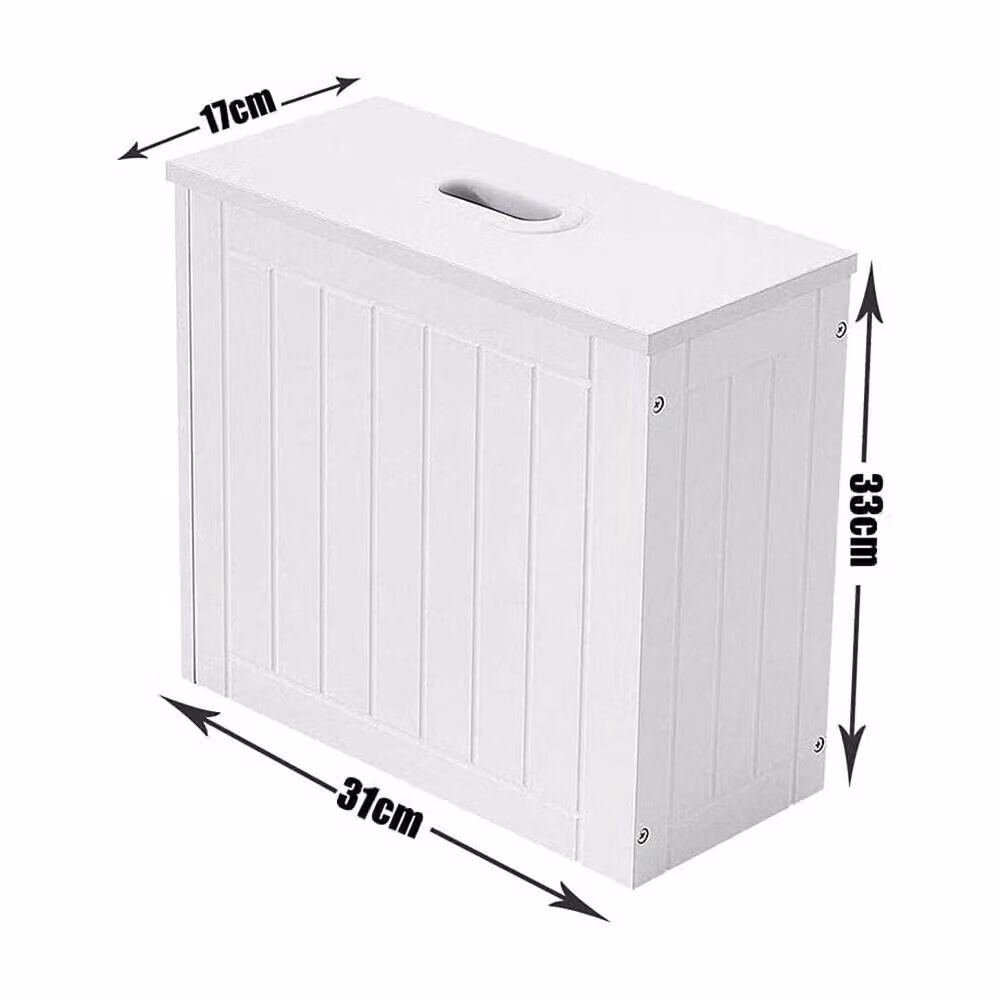Nordara White Slimline Shaker Bathroom Toilet Roll Storage Box – 2