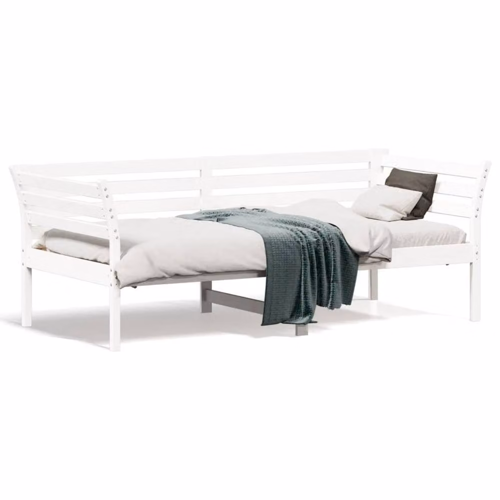 Berkfield Home White Solid Wood Pine Single Day Bed W/D/H: 190 x 90 cm – 2