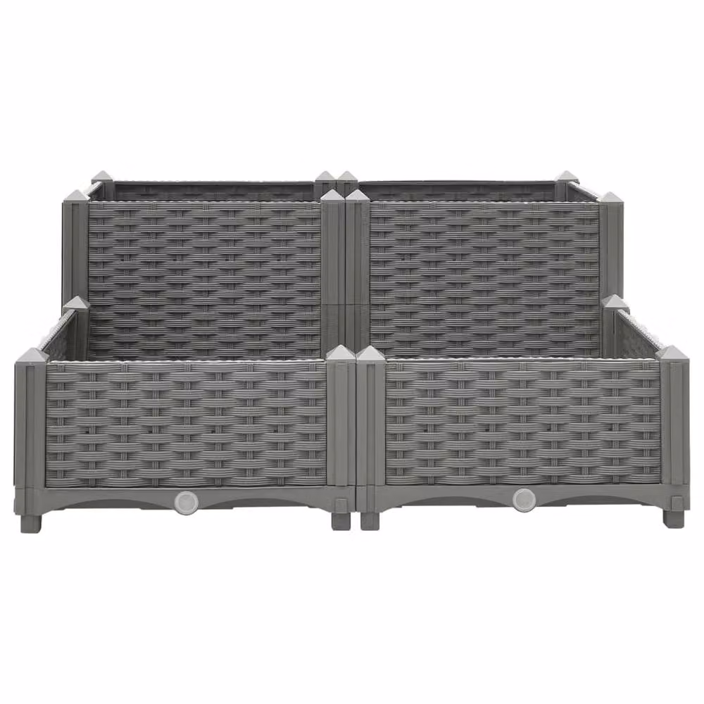 Berkfield Home Grey Plastic Raised Bed W/D/H: 80 x 80 x 38 cm – 2
