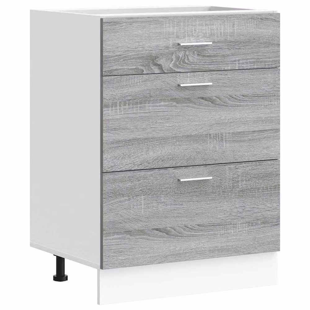 Berkfield Home Modern Grey Sonoma Kitchen Base Cabinet in Matt Engineered Wood – 1