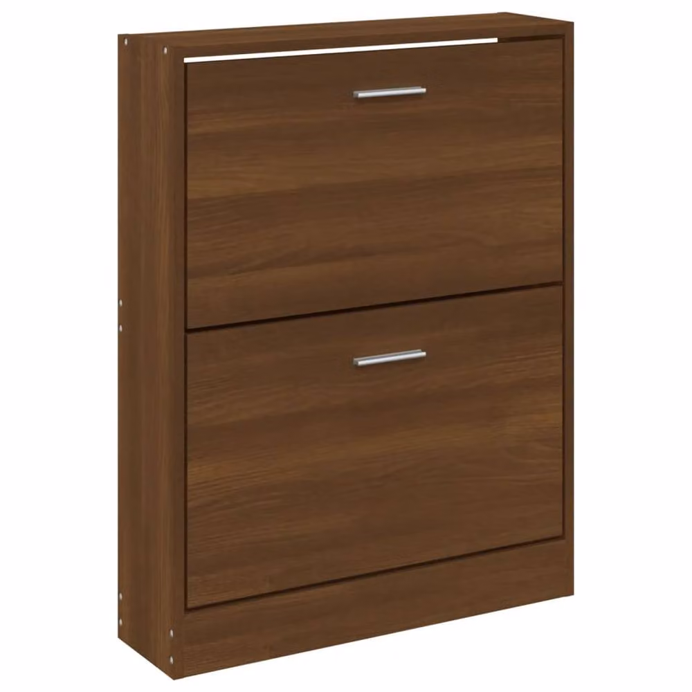 Berkfield Home Brown Oak Shoe Cabinet W: 59 cm, D: 17 cm, H: 81 cm – 3