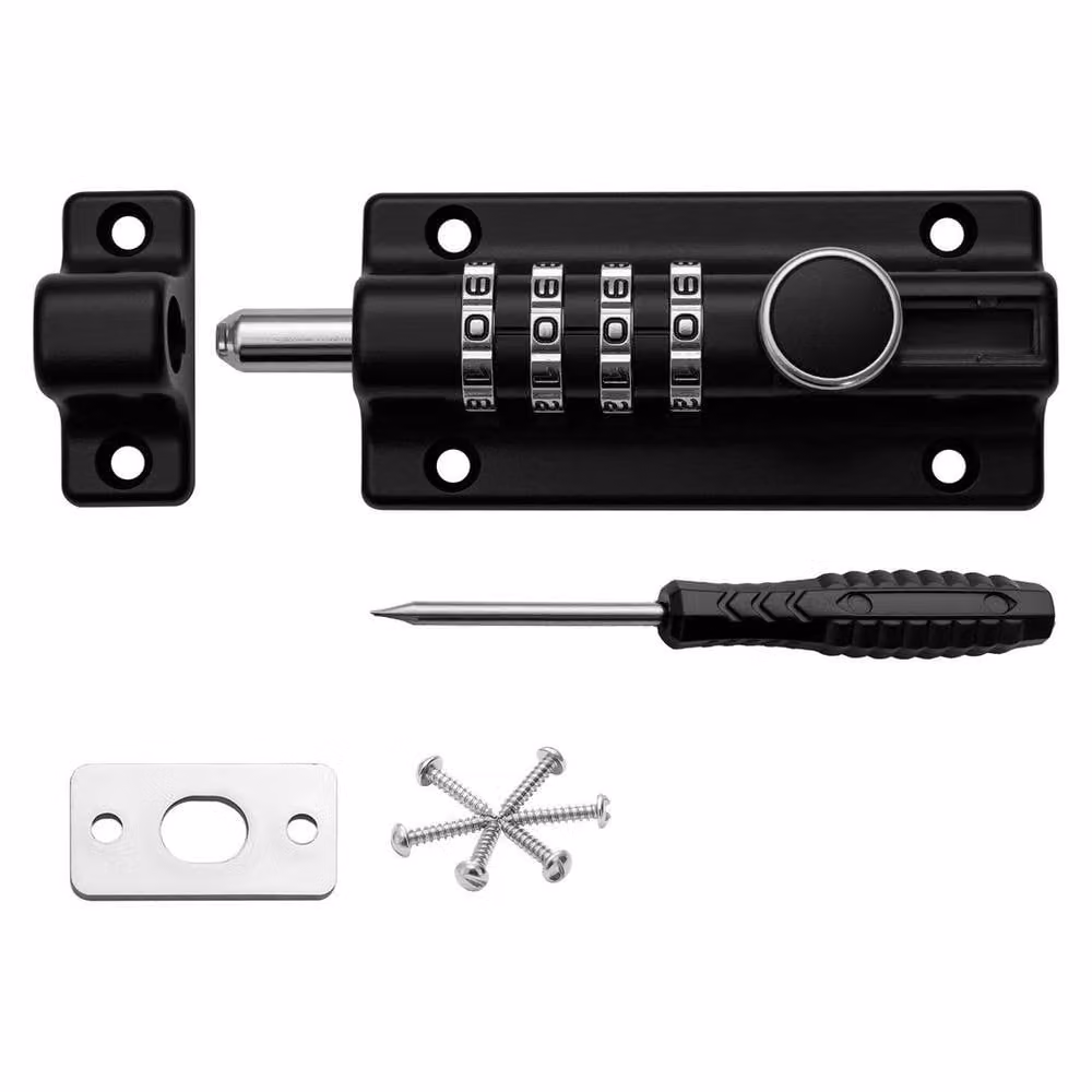 Kelvenix Combination Bolt Lock in Black, Stainless Steel, Width: 520 mm – 5