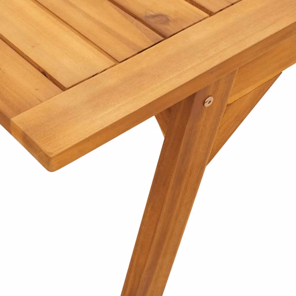 Berkfield Home Garden Rustic Acacia Solid Wood Dining Table in Brown, W/D/H: 110 x 56 x 75 cm – 4