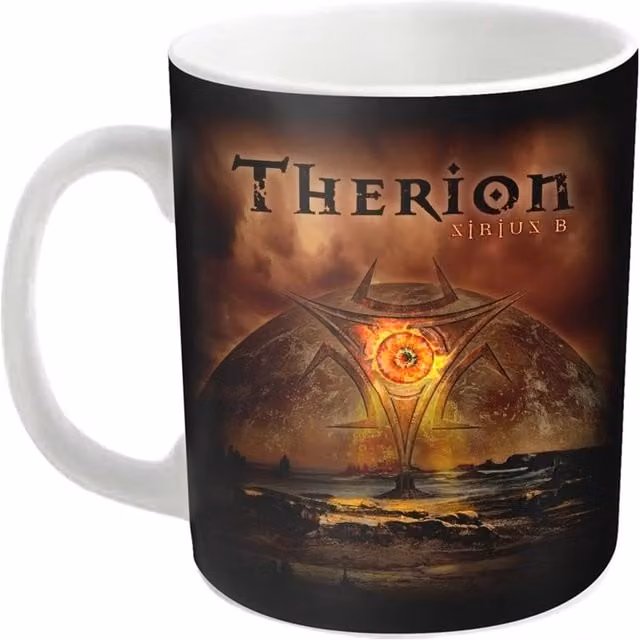 Therion Sirius B Ceramic Mug in White, Black and Orange