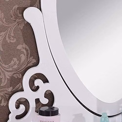 KOSY KOALA White Love Heart Dressing Table with Stool and Heart Shaped Mirror, 4 Drawer Vanity Set for Bedroom, W/D/H: 130 x 40 x 75 cm – 3