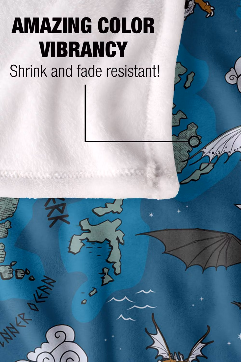 NBCU Toothless The Isle Of Berk Map Super Soft Throw Blanket, Multicolour, W x D: 152.4 x 127 cm – 4