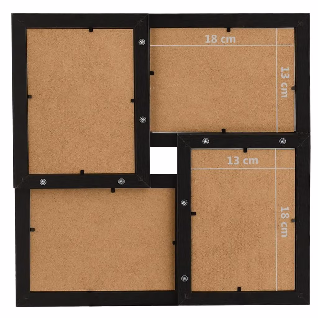 Berkfield Home Modern Collage Photo Frame in Black, fits 4 x 13 x 18 cm Pictures – 5