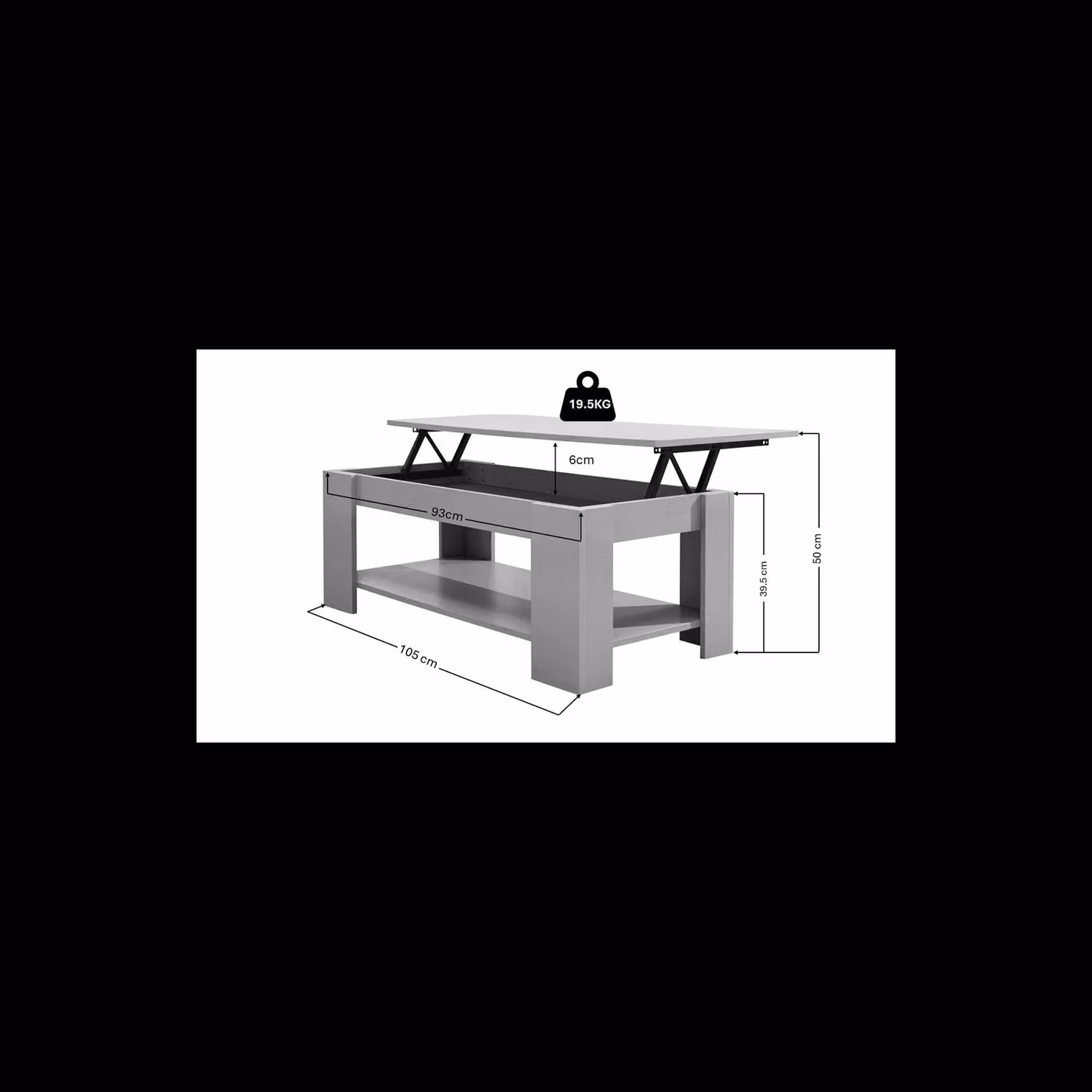 GFW Arvika Grey Lift Up Coffee Table – 3