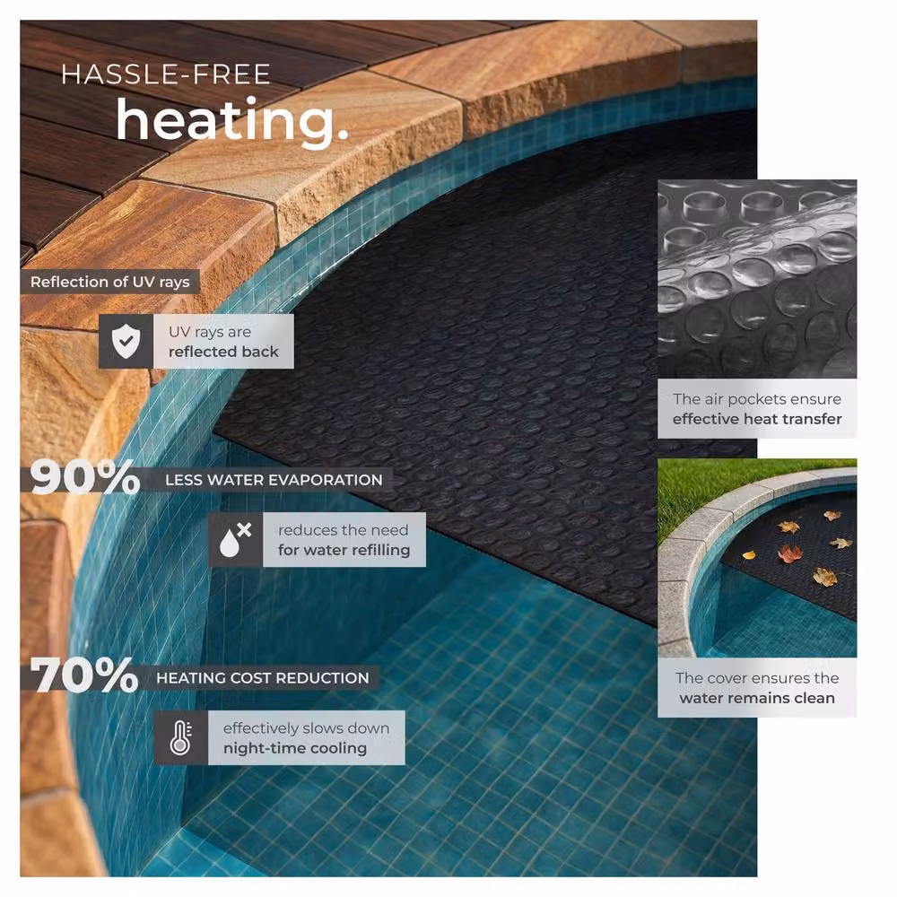 tectake Round Black Thermal Solar Film Pool Cover, Diameter: 250 cm – 2