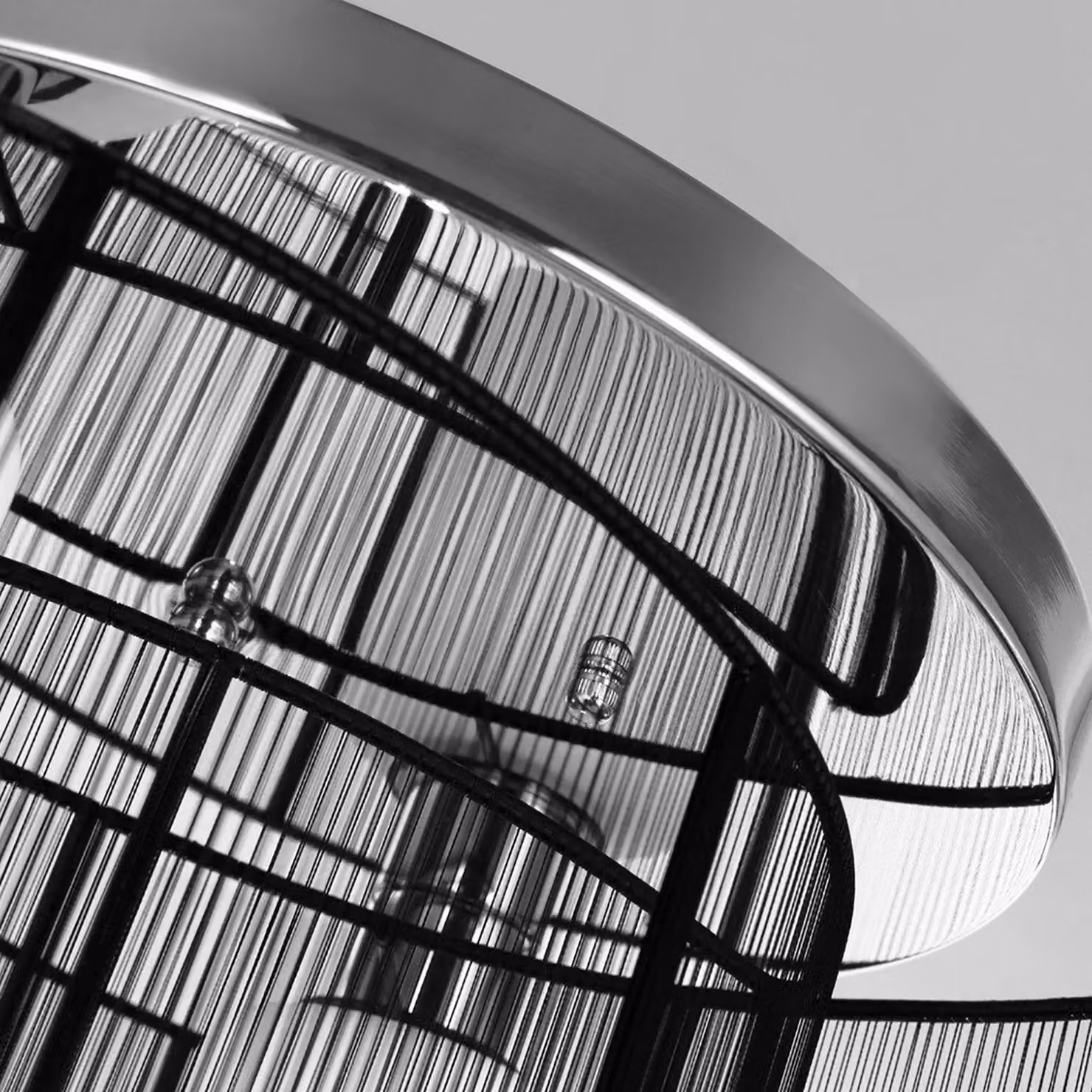 HOMCOM Modern Metal Cylinder Ceiling Lamp in Chrome and Black for Hallway, Dining Room or Living Room – 6