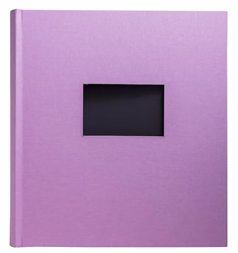 Exacompta Pop'N Co Photo Album with 60 Black Pages for 300 Photos, Lilac Fabric Cover with Personalisation Window, W: 29 cm, H: 32 cm