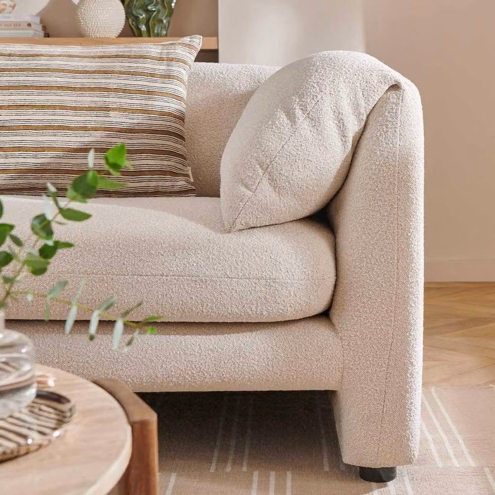 Furnishings For Less UK Chester 3 + 2 Seater Fabric Boucle Sofa Suite in Cream – 1