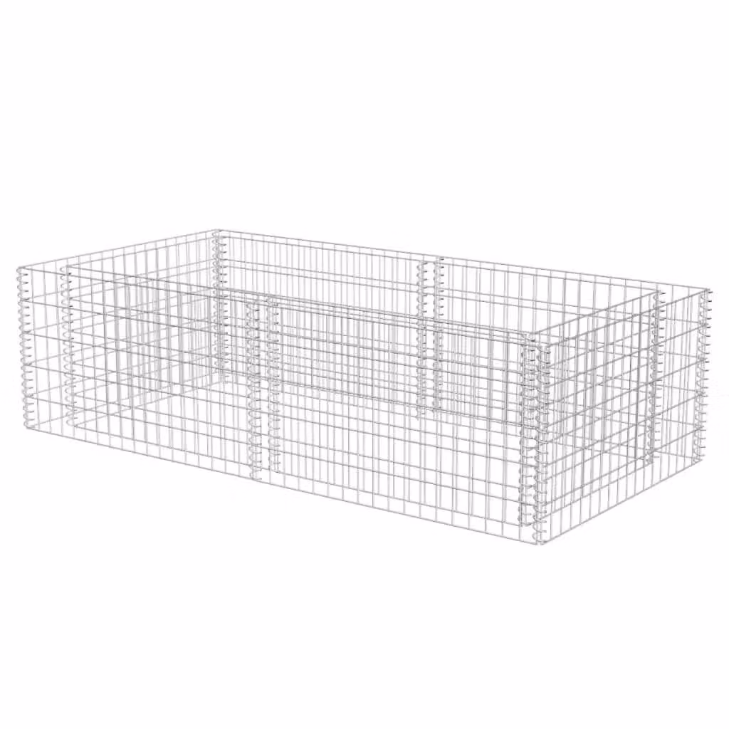 Berkfield Home Silver Galvanised Steel Gabion Planter Raised Bed W/D/H: 180 x 90 x 50 cm – 2