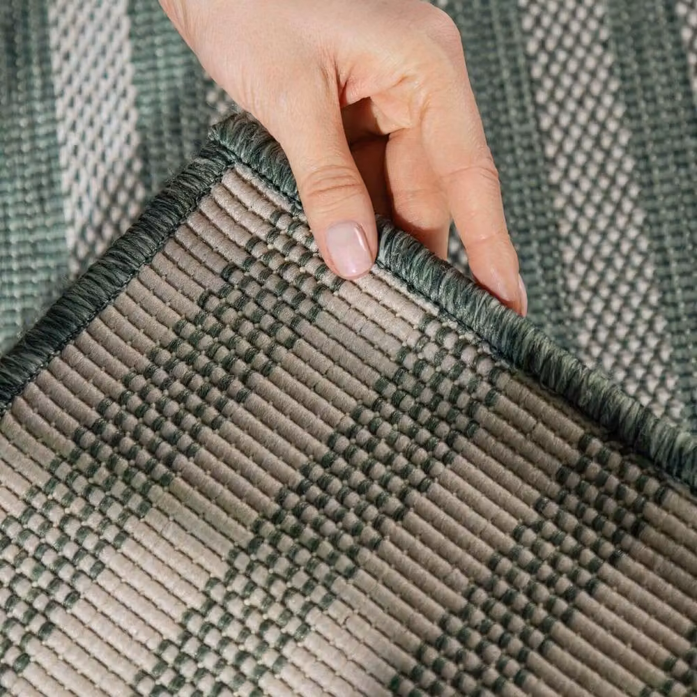 Ted Baker Linley Striped Flatweave Indoor Outdoor Rug in Green, W: 120 cm, L: 170 cm – 5