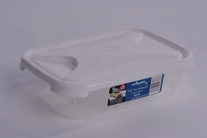 Tupperware High Grade Plastic Food Storage Box with Snap Lid, White and Transparent, 0.8 l