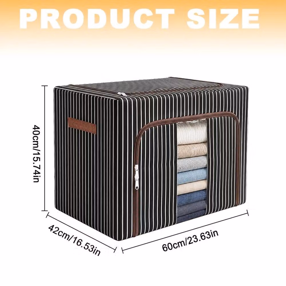 SPETLEK 100L Folding Storage Box in Black Fabric and Metal – 2