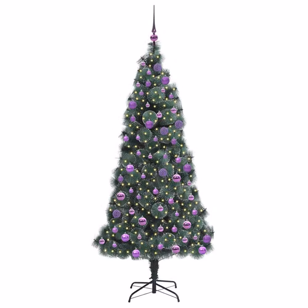 Berkfield Home Pre-lit Artificial Christmas Tree with Ball Set, Green, Height: 180 cm – 3
