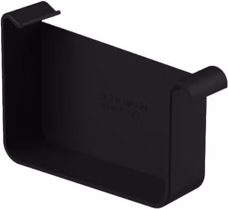 Galeco Square Steel Gutter Right Hand Stopend, 125mm, Black