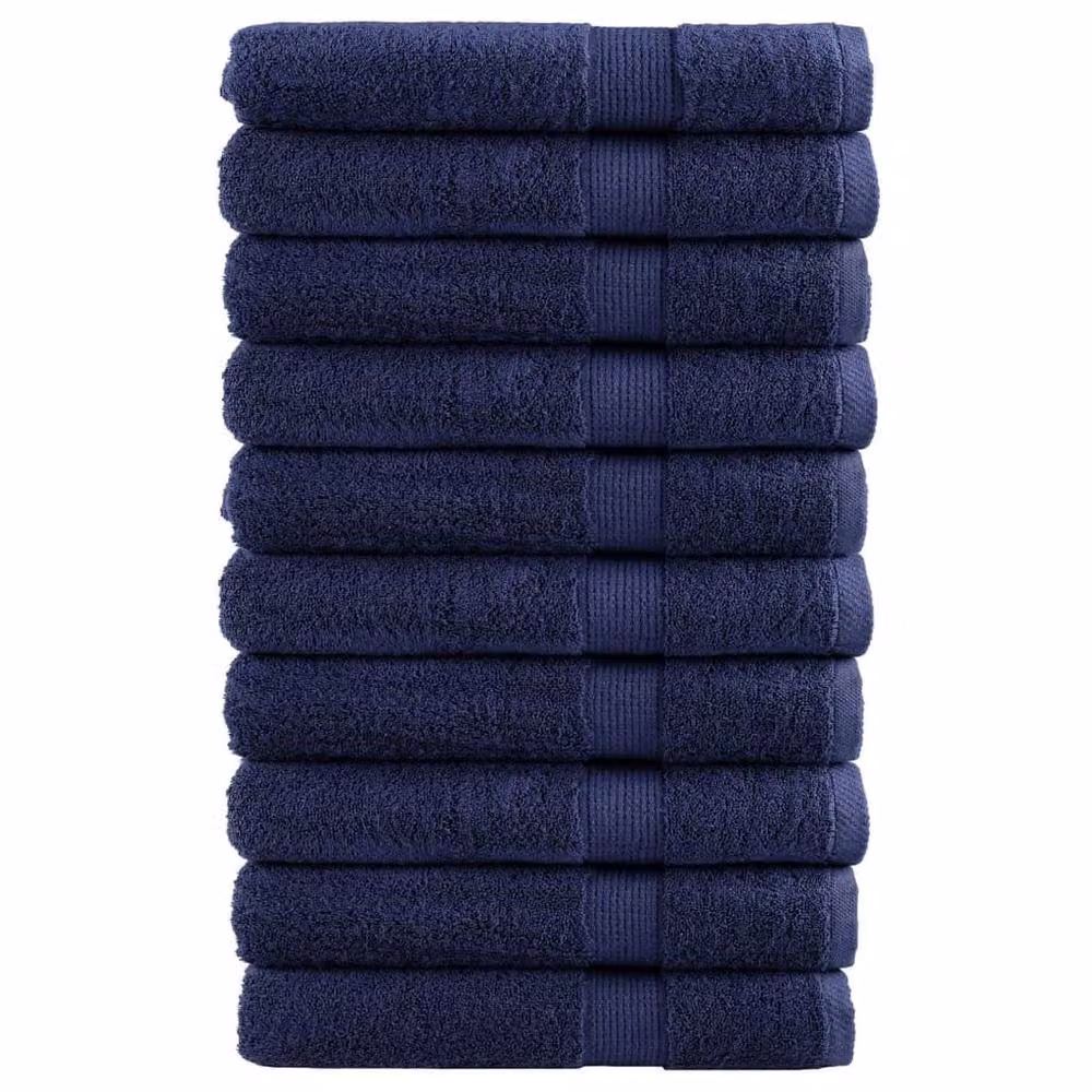 Berkfield Home SOLUND Premium Cotton Terry Towels, 10 Pack, Blue, W: 100 cm, L: 200 cm, 600gsm – 2