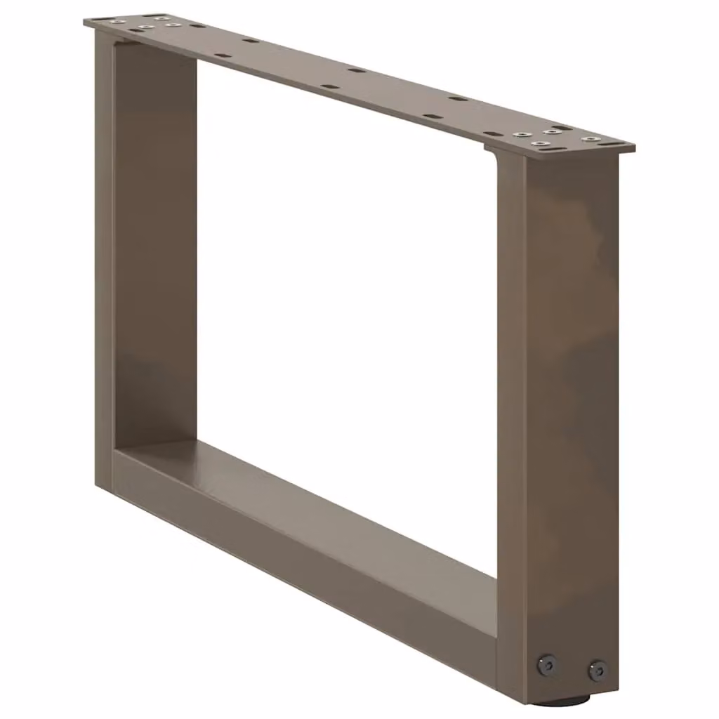 Berkfield Home U-Shaped Coffee Table Legs, 2 Pieces, Brown Steel, H: 70 cm, W: 30-31 cm – 2