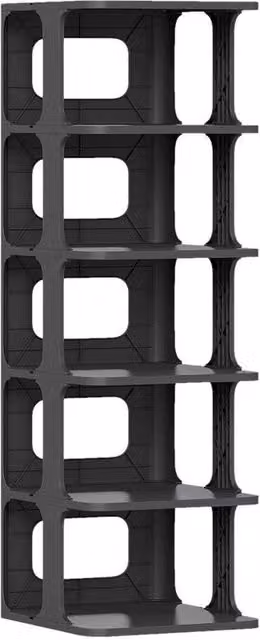 NESTLUNE 6-Tier Stackable Shoe Rack in Black, W: 100 cm, D: 15 cm – 1