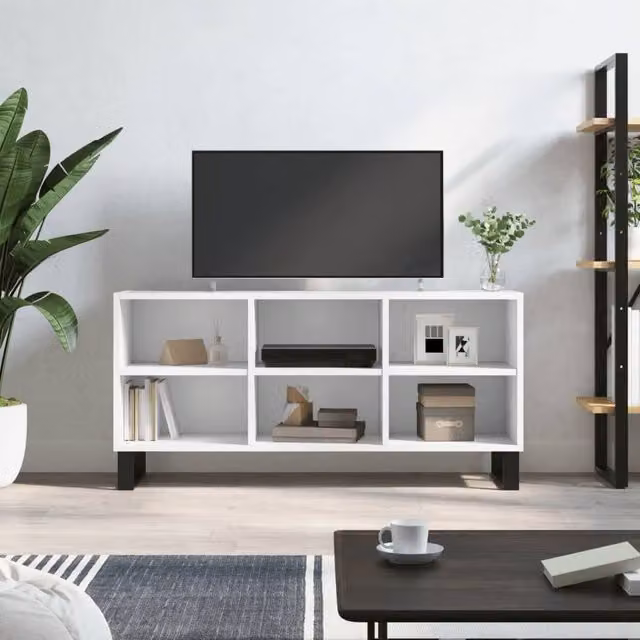 Berkfield Home Modern White TV Cabinet W/D/H: 103.5 x 30 x 50 cm