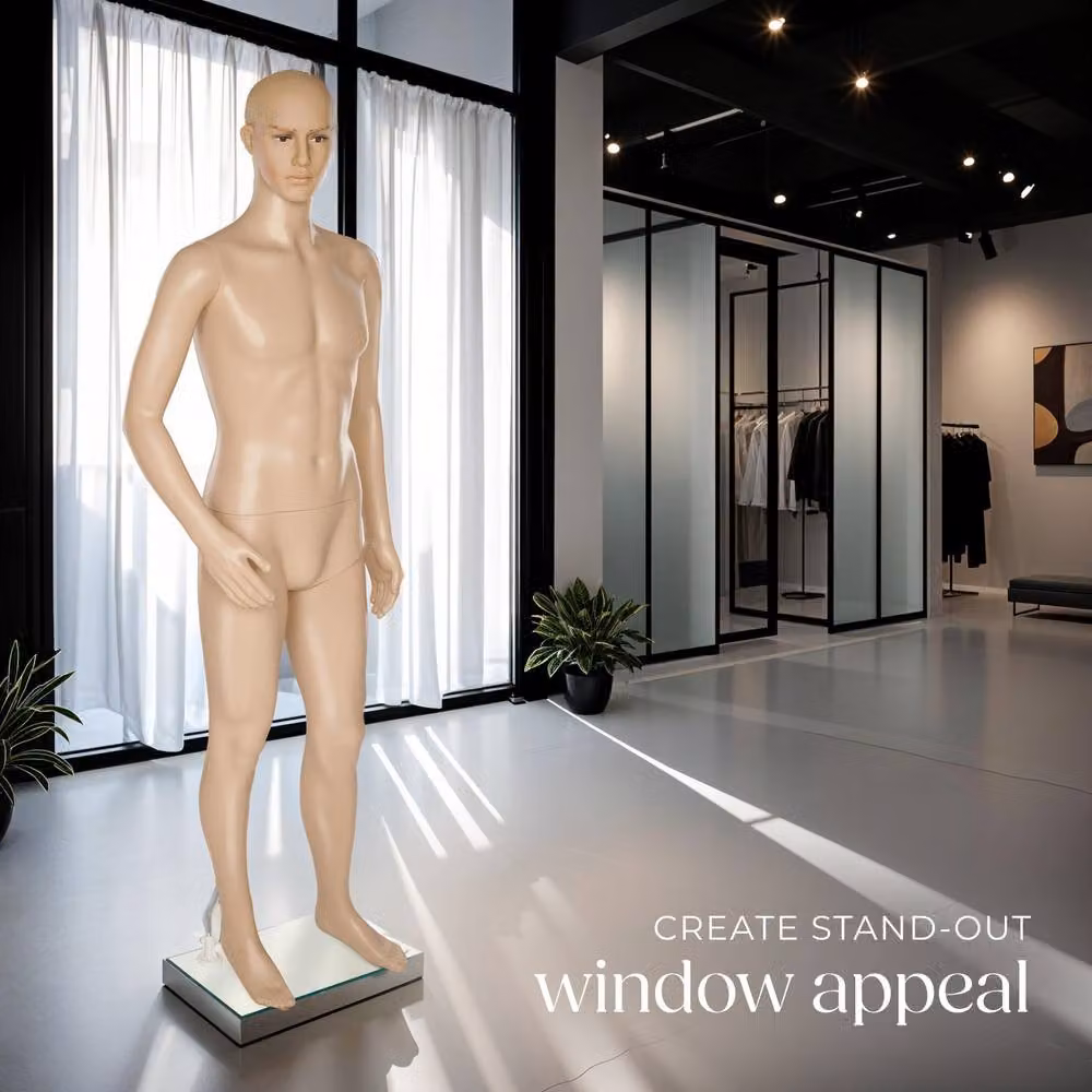 tectake Adjustable Full Body Male Mannequin in Beige – 5