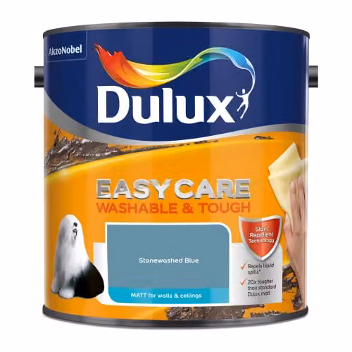 Dulux Easycare Washable and Tough Matt Dispersion Paint in Blue, 2.5L – 2