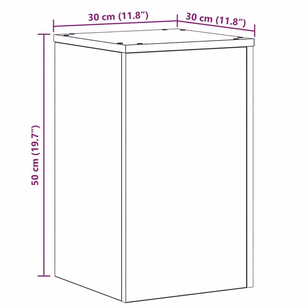 Berkfield Home Set of 2 Black Oak Plant Stands, W/D/H: 30 x 30 x 50 cm – 7