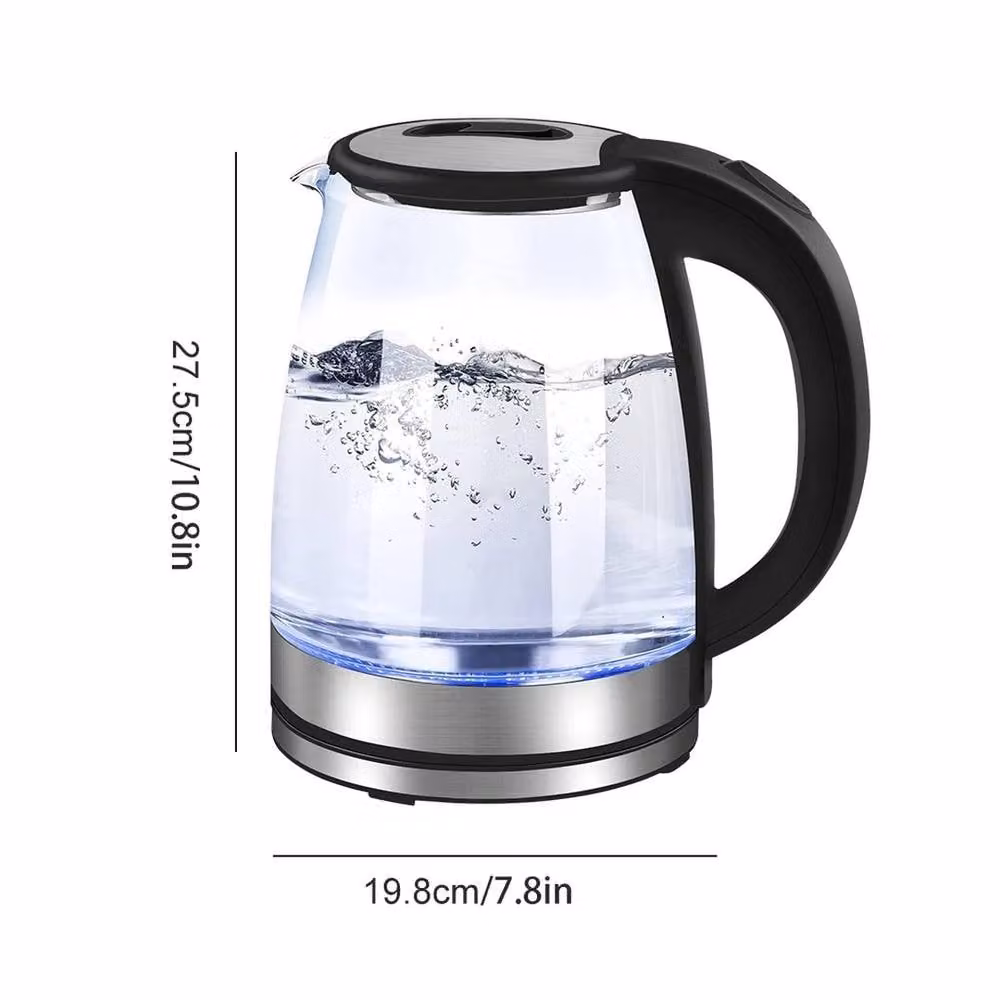 Pawnora 2L Glass Electric Kettle, 1800W Fast Boil in Black – 2
