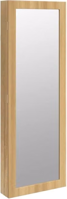 Berkfield Home Wall Mounted Mirror Jewellery Cabinet with LED Lights in Brown – 1