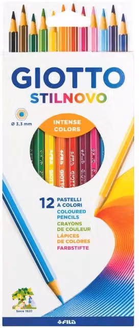 Giotto Stilnovo Multicolour Wood Pencil Set, 12 Piece