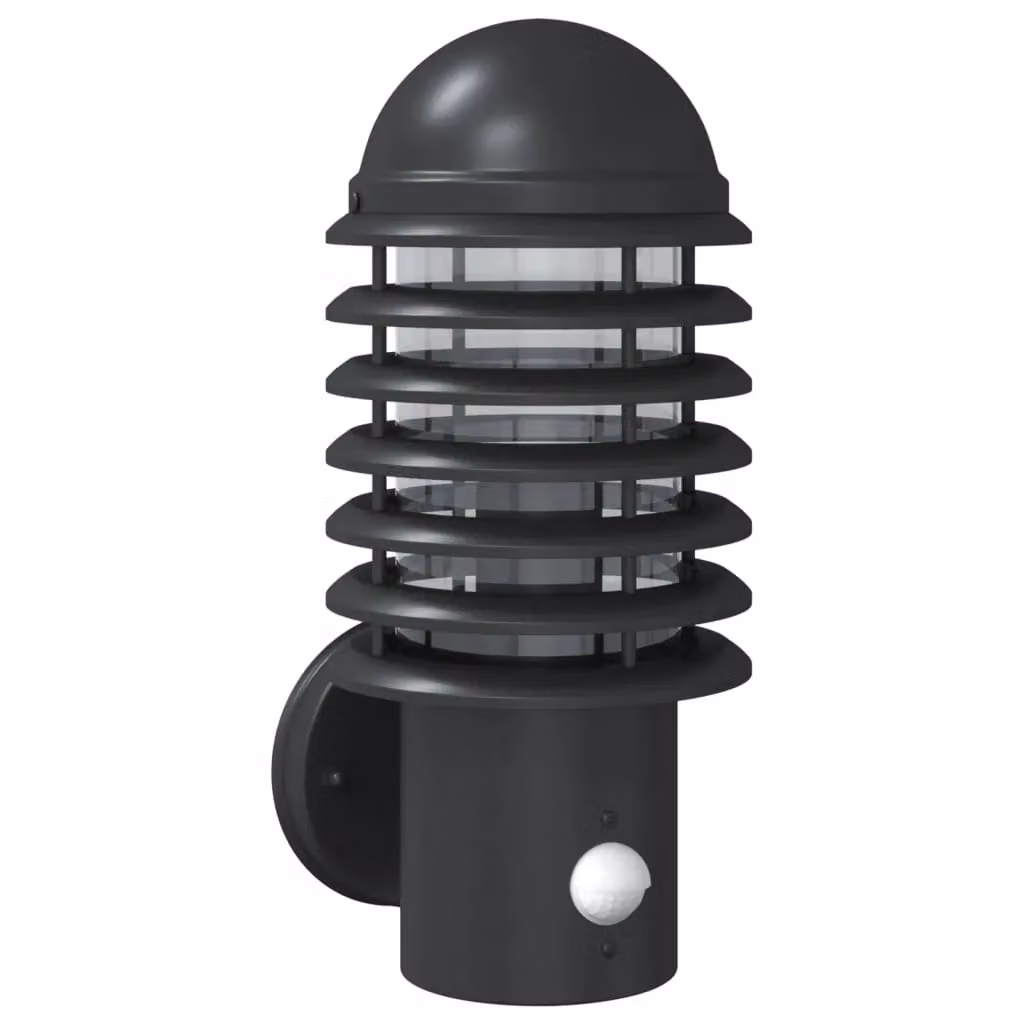 Berkfield Home Black Stainless Steel Outdoor Wall Light with Motion Sensor – 2