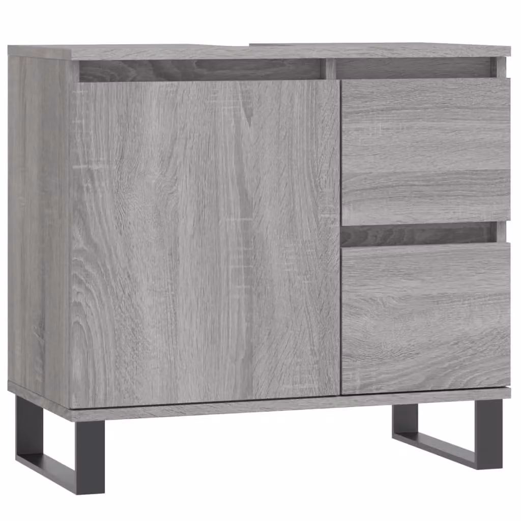 Berkfield Home Grey Sonoma Bathroom Cabinet, W: 65 cm, D: 33 cm, H: 60 cm – 1