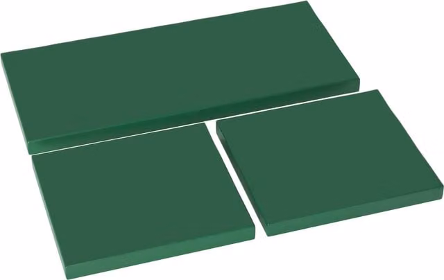 Outsunny Set of 3 Green Rectangular Outdoor Seat Cushion Pads for Rattan Furniture with Removable Washable Polyester Covers – 1