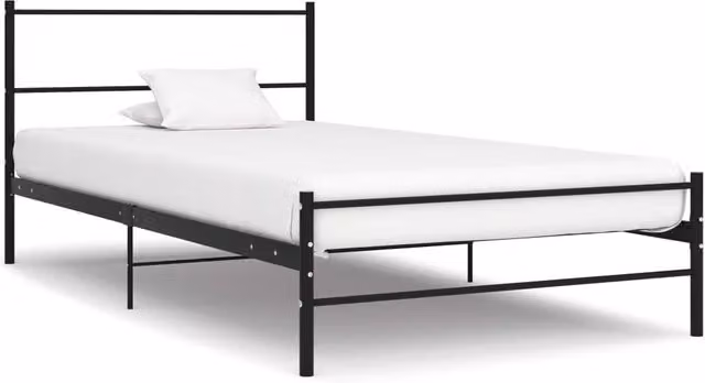 Berkfield Home Black Metal Bed Frame W/D/H: 100 x 200 cm – 1