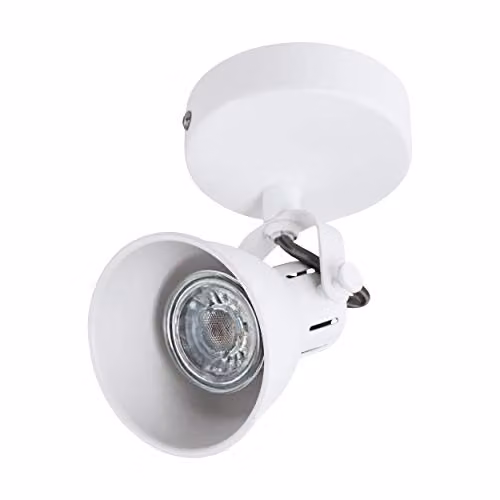 Loops Modern White Metal Wall Spot Light with Adjustable Height and Included 3.3W GU10 LED Bulb