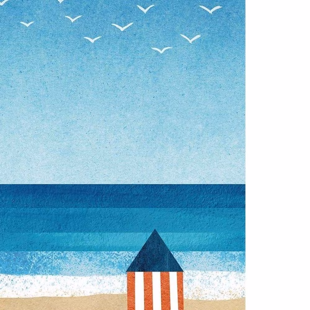 Henry Rivers Beach I Canvas Print in Light Blue – 2