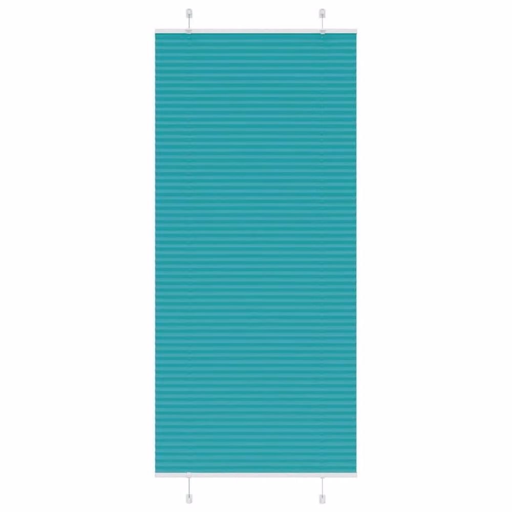 Berkfield Home Single Pleat Petrol Green Polyester Semi-Transparent Corded Blind, W: 99.4 cm, H: 200 cm