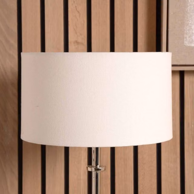 Ruma White Cylinder Cotton Fabric Lamp Shade for Table and Floor Lamps, Diameter: 45.72 cm