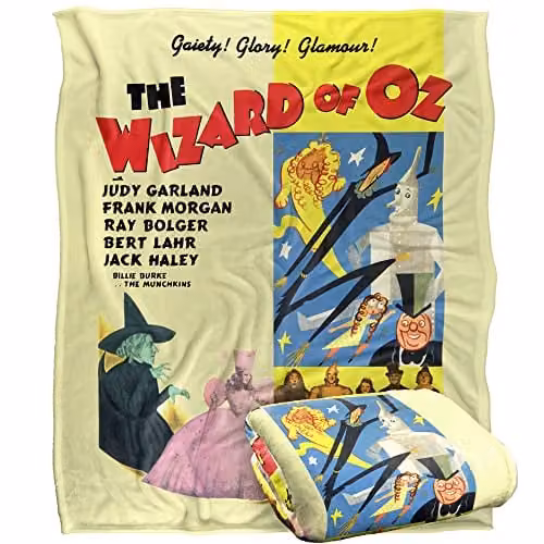 LOGOVISION The Wizard of Oz Silky Touch Super Soft Fleece Throw Blanket, Multicolour and White, W/D/H: 152 x 127 cm – 1