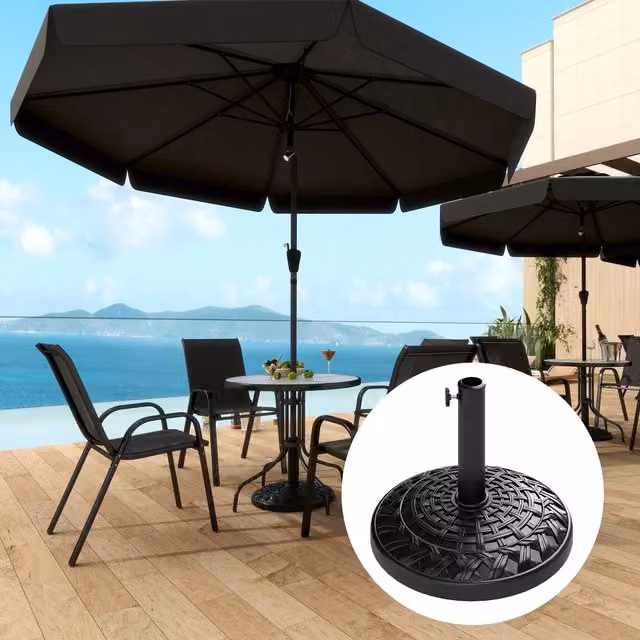 Outsunny Black Freestanding Garden Parasol Base, 12kg