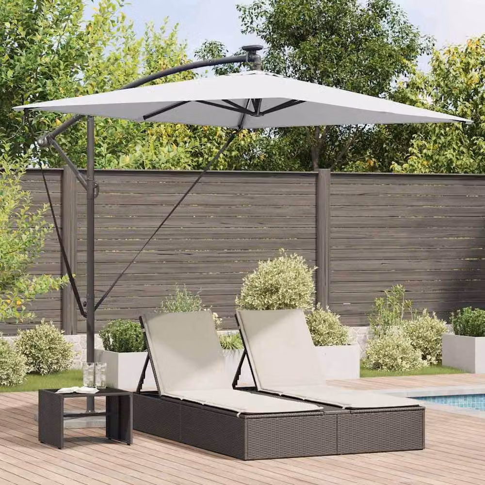 Berkfield Home Modern Cantilever Banana Parasol in Light Sand, W/D/H: 294 x 200 x 254 cm – 2