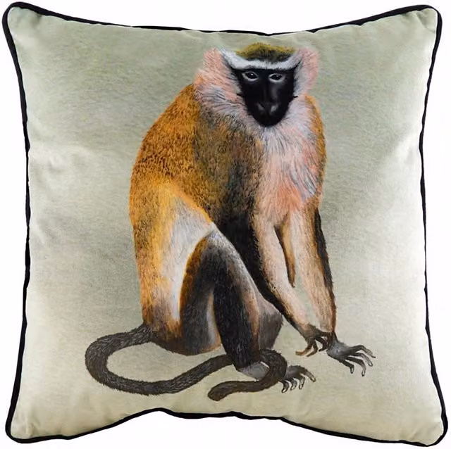 Make it a Home Kibale Monkey Jungle Monkey Cushion, Multicolour and Brown, Feather Filled
